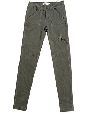 Treasure & Bond Girls 14 Olive Moto Pants Zipper Skinny Youth Large